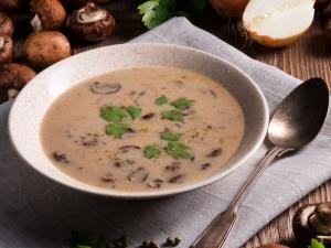 Roasted chestnut and mushroom soup