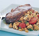Barbeque Steak with Mushroom and Chickpea Salad 