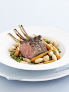 Rack of Lamb with Butter Beans and Spring Vegies