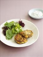 Spicy Salmon and Chickpea Patties with Dill and Caper Dressing