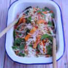 Poached Chicken Salad with Sweet Persimmon  & Somtan Dressing
