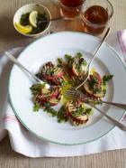 Halloumi & Pink Lady Apple Wedges with Caper, Anchovy & Herb Dressing