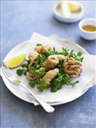 Salt and Pepper Squid on Watercress and Sesame Salad