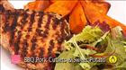 BBQ Pork Cutlets with Sweet Potato Wedges and Green Salad