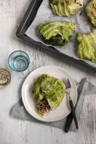 Cabbage and black rice parcels